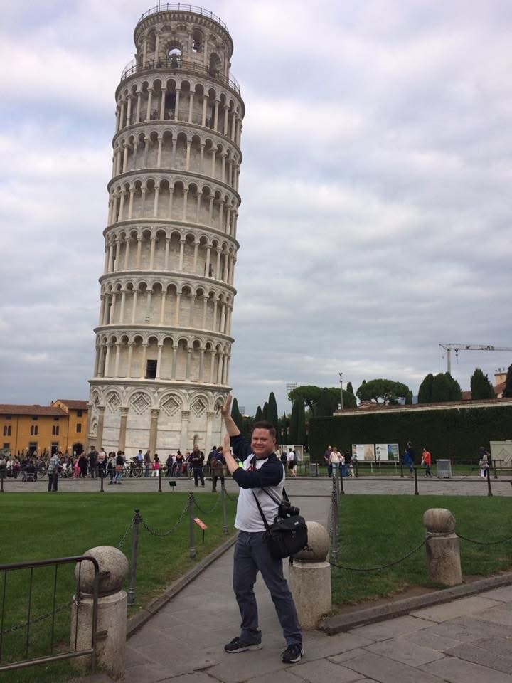 I Had a Heart Attack at 34,000 Feet on the Way to a Cruise — And No Travel Insurance Morgan at the Leaning Tower of Pisa, October 2016 — days before a heart attack he didn’t know was coming