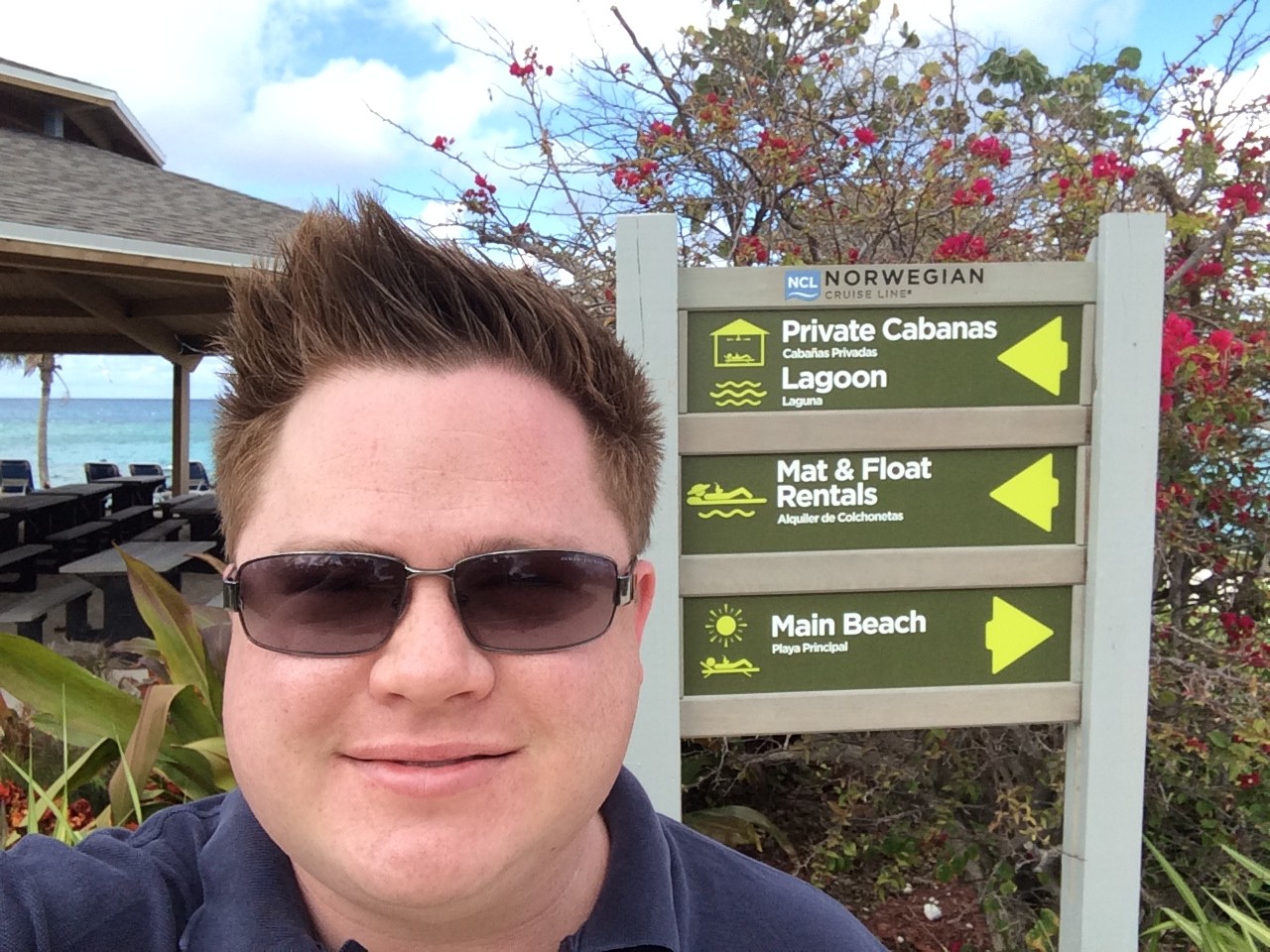 21 Things Nobody Tells You Before Your First Cruise (Learned the Hard Way) Directional signage for the beach, cabanas, and mat rentals on Norwegian's private island